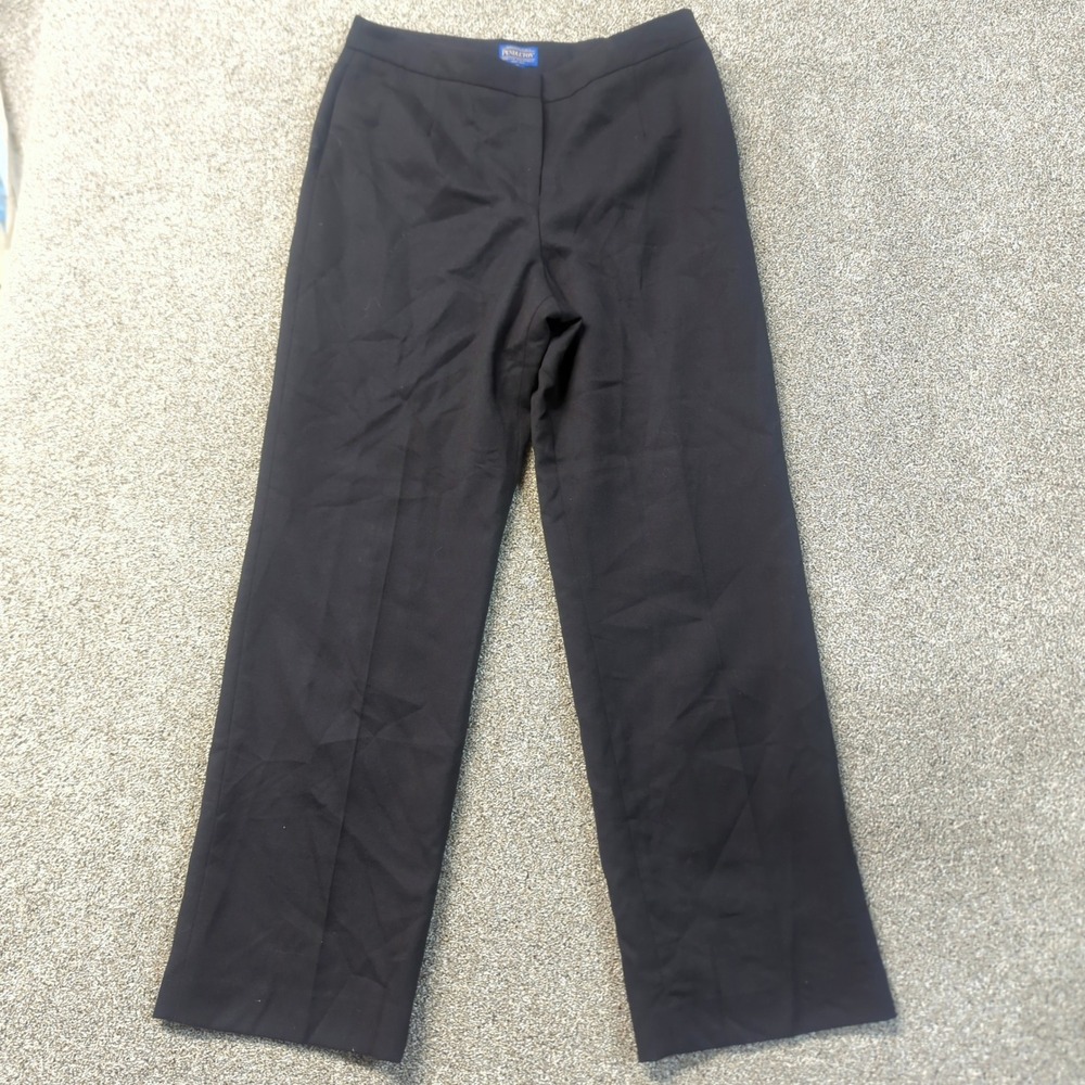 Pendleton 100% Virgin Wool Dress Pants Womens 12 Black Straight Leg Workwear